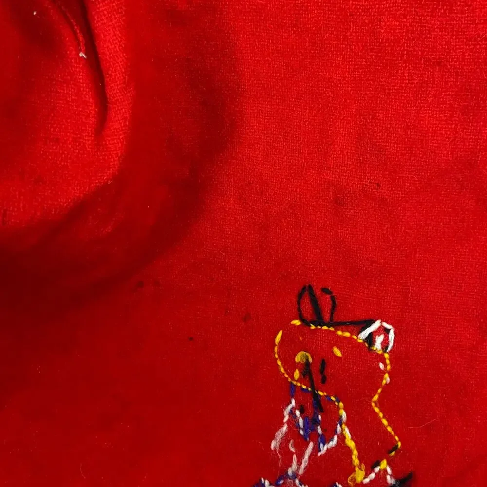 Embroidered Red Wool Jacket Vintage Made in Mexico Agave Horseshoe Sanchez